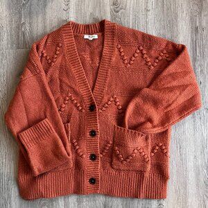 Madewell Zigzag Bobble Cardigan Sweater Size M